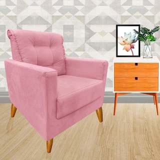 Poltrona Opaly de Luxo Confortavel Reforçada Decorativa Aguenta 140 kilos Espuma D26 Visammer