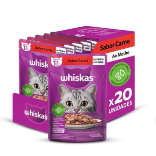 CAIXA 20 SACHÊS WHISKAS CARNE 85gr.