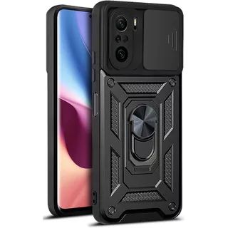 Capa Case Xiaomi Poco F3 / K40 Pro+ (Tela 6.67) Shield Slider Dupla Camada Com Stand e Anel