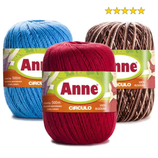 🧶 Linha Anne 500m Círculo - 100% Algodão Mercerizado - Crochê e Tricô Tricolândia 🌈 em Oferta na Shopee
