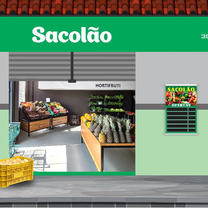 Banner Pronto Sacolão 45x70cm Placa Tabela Preço Produtos Oferta