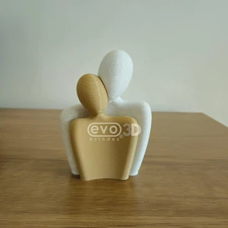 Estatua Decorativa Encaixe Escultura Chique de Casal Decoração para Sala de Estar e Escritório