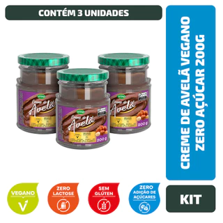 Kit 3 Un. Creme De Avelã Vegano Zero Açúcar Vitao 200G