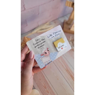 Lembrancinha de Páscoa - Cartões Lembrancinha Cristã - para adicionar tabletes de chocolate 5g la creme ou outros em Oferta na Shopee