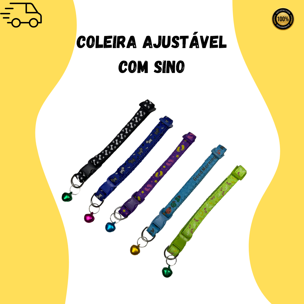 Coleiras Para Gato JarThenaAMCS - 3 Unidades Morango Com Laço E Sino