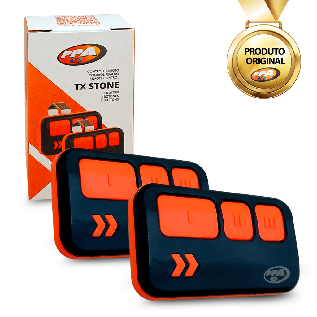 Kit 2 Controle Remoto TX Stone 3 Botões 433mhz Portões PPA