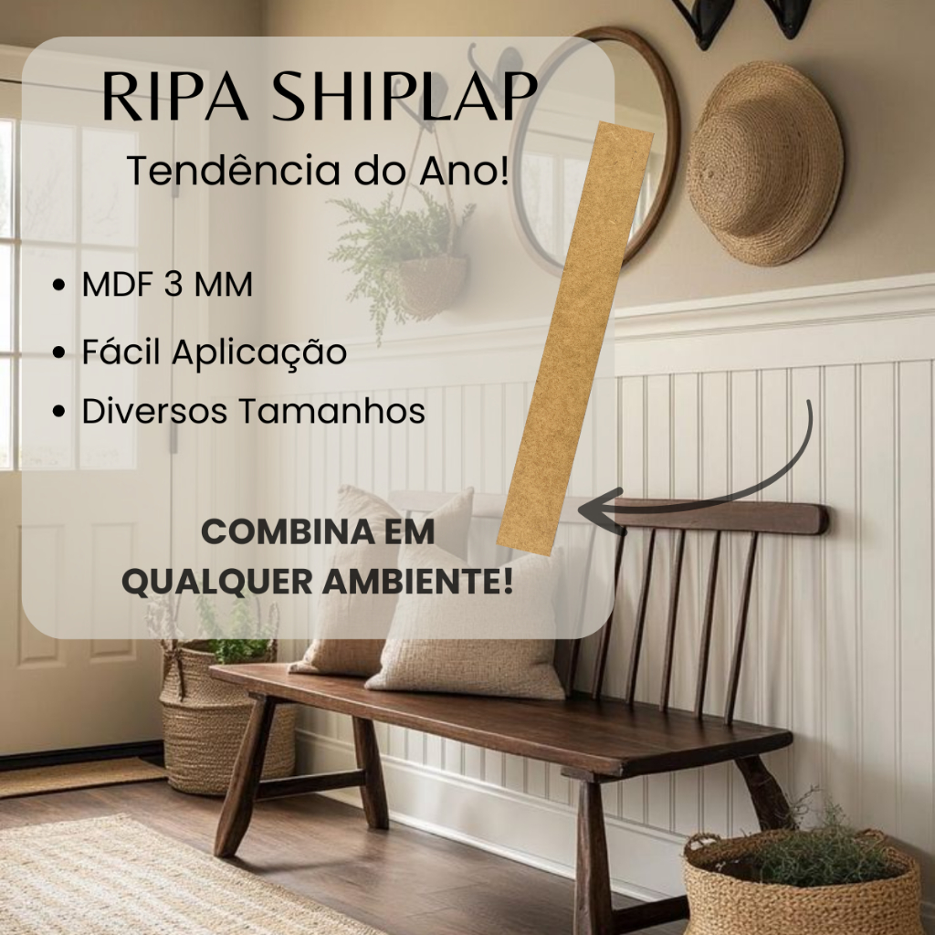 Kit Ripa Shiplap Mdf Cru 10un 90cm Parede Ripada Decoraçao Quarto Sala ...