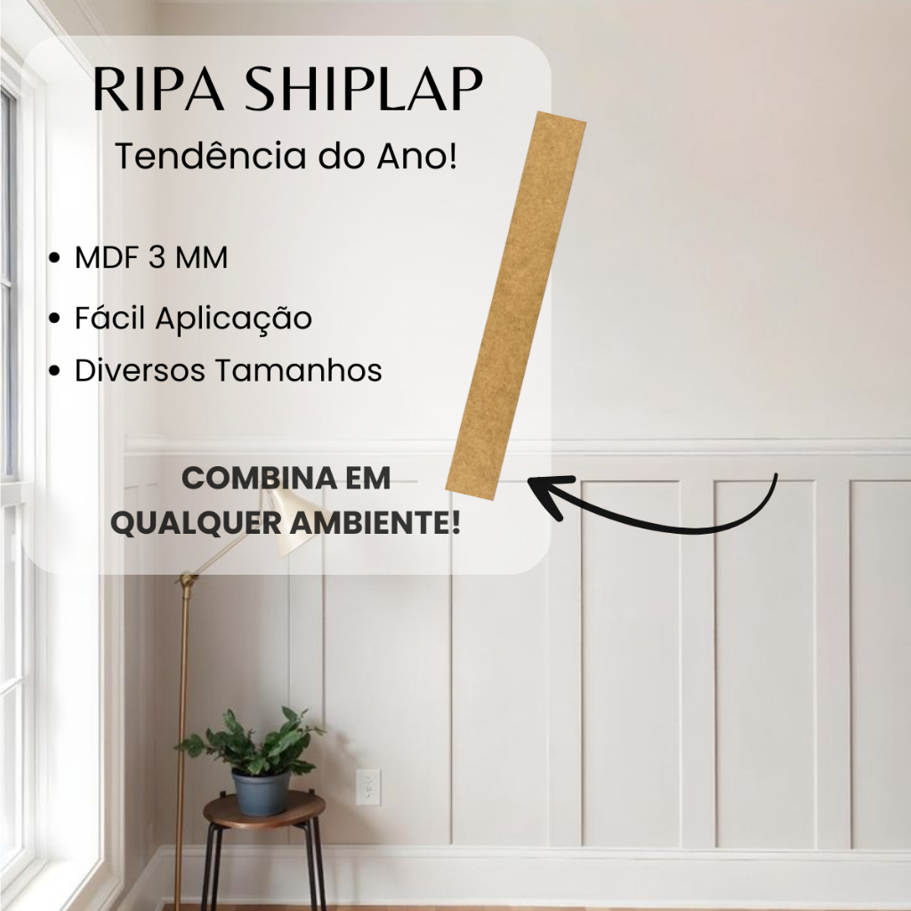Ripa Mdf Shiplap Ripado 90Cm Kit 40 Un Cru Decoraçao Parede Quarto ...