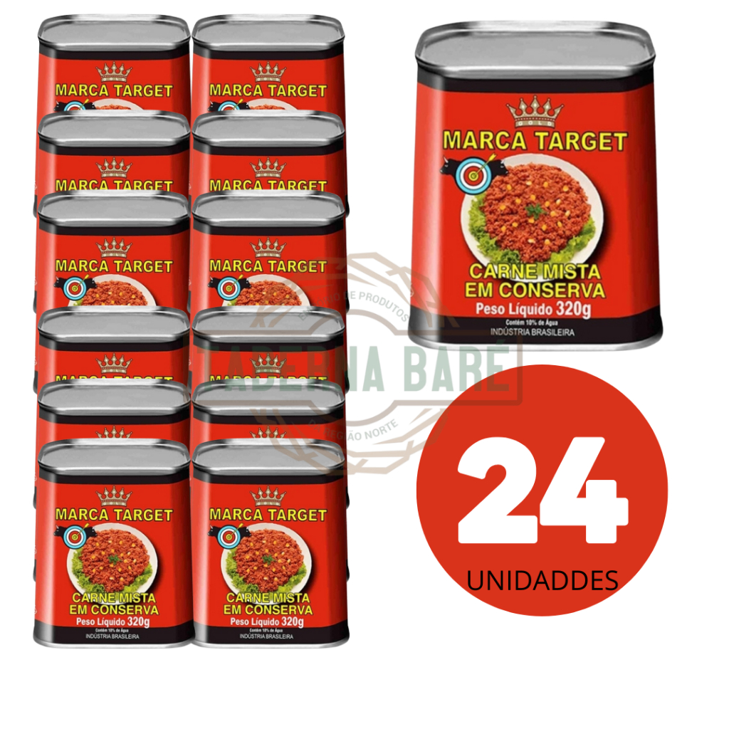 Conserva de carne Target - 320g CAIXA COM 24 UNDIDADES OFERTA | Shopee ...