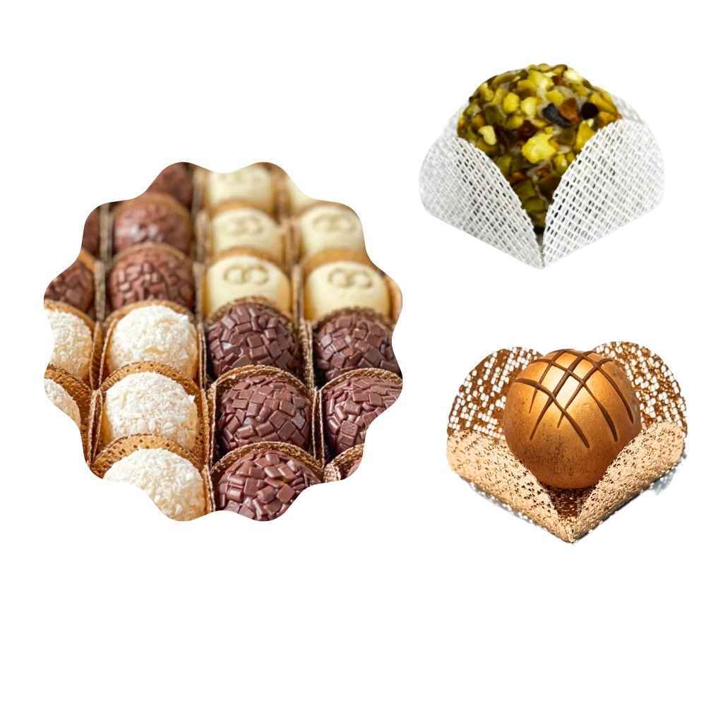200 Forminhas P/ Brigadeiros Caixeta Tela Escocia Jufiori - escolha as cores no chat
