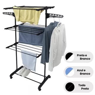 Varal De Chão Roupa Calcinha Grade 3 Andares Dobrável Portátil em Oferta na Shopee
