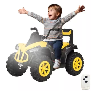 Carro Carrinho Infantil Quadriciclo Elétrico Menino Passeio Brinquedo com Controle Remoto