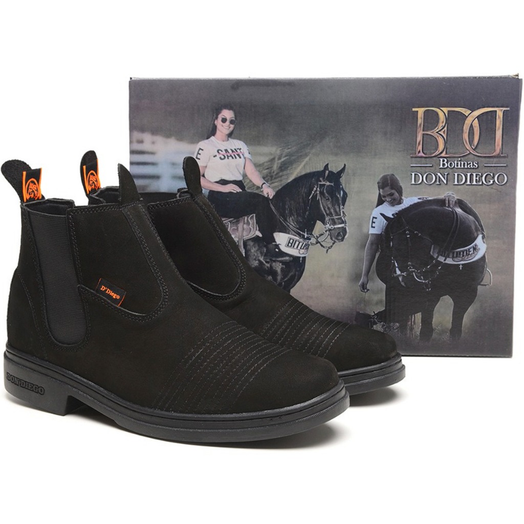 Bota Botina Don Diego Vaqueiro Vaquejada Sola Costurada Resistente