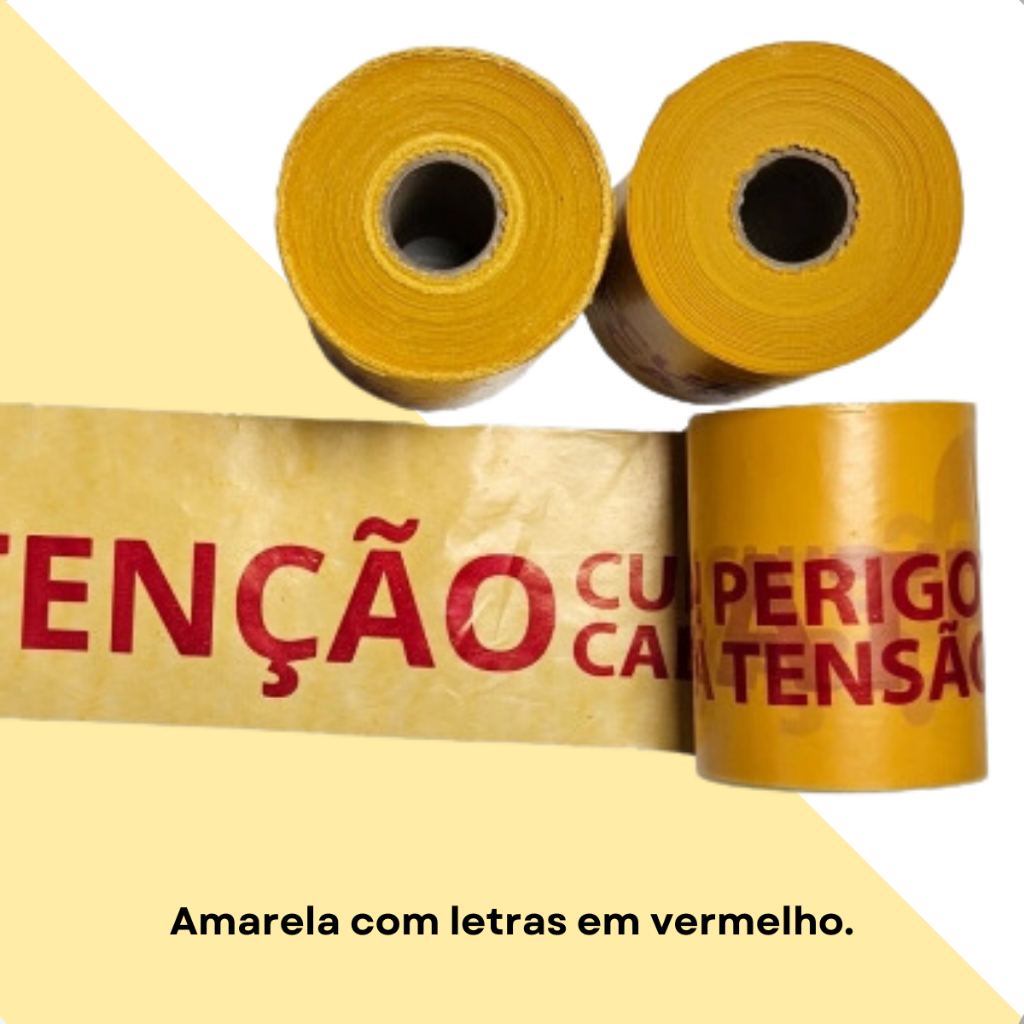 Fita De Segurança Alta Tensão Subterrânea 100 Metros x 10cm Fita de ...