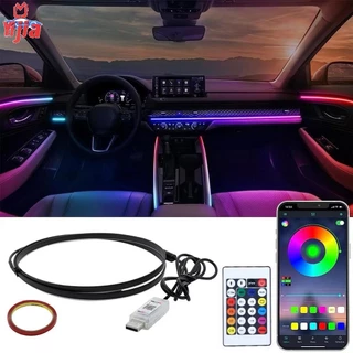 Painel Faixa de luz LED acrílica Carro Tiras Acrílicas Cores Interior RGB Decoração Painel Controle Remoto 5v + USB