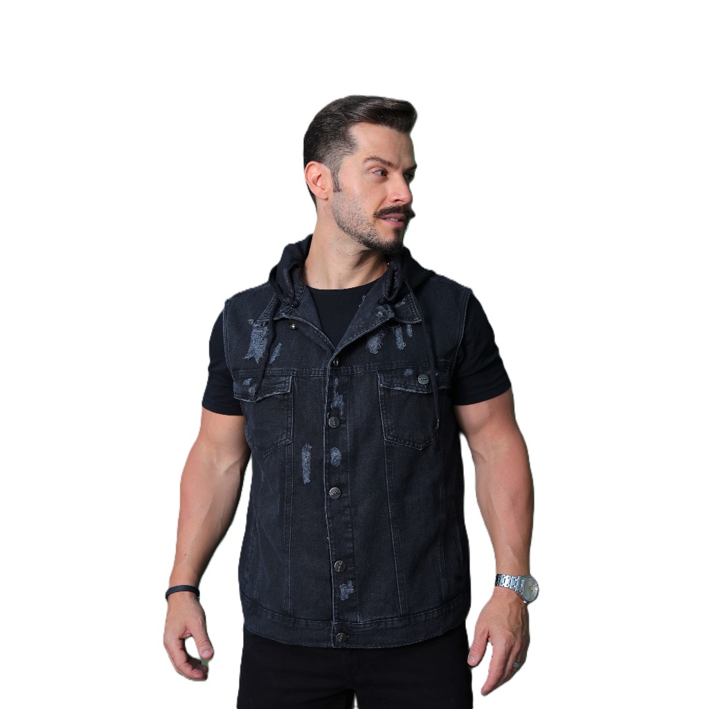 Colete Masculino Jeans com Elastano Razon Jeans