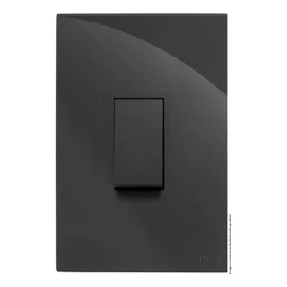 Conjunto Interruptor Simples 4x2 Recta Preto Fosco Blux