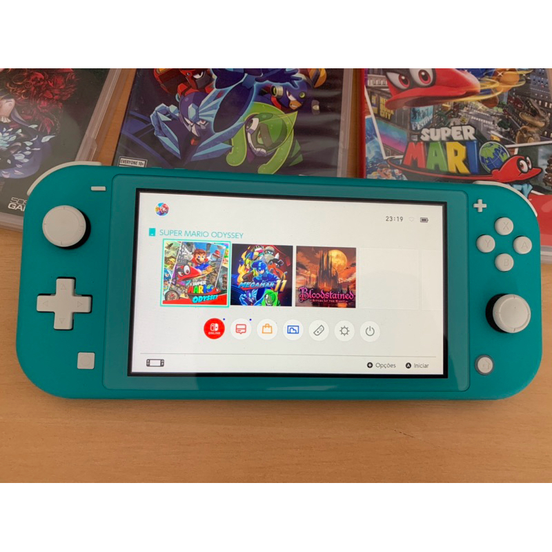 Nintendo Switch Lite 32gb + Bag Mariobros+ 05 Jogos Originais +