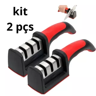 Amolador Facas Afiador Kit 2 peças amolar, afiar, facas em Oferta na Shopee