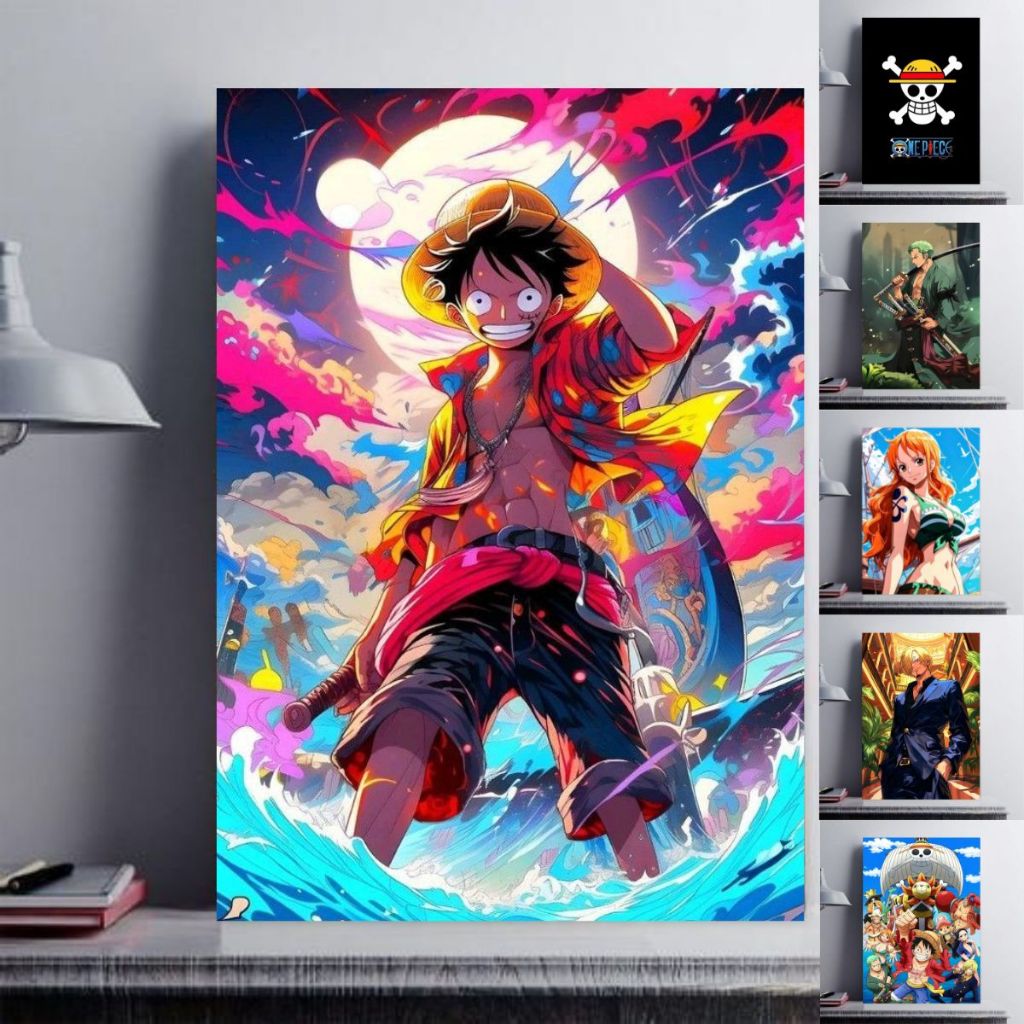 Placa/Quadro Decorativo One Piece Luffy Anime Diversas Imagens