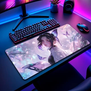 Mouse Pad Gamer Demon Slay Antiderrapante Grande 70x35 80x35 90x40 90x50 cm Anime Borda Costurada