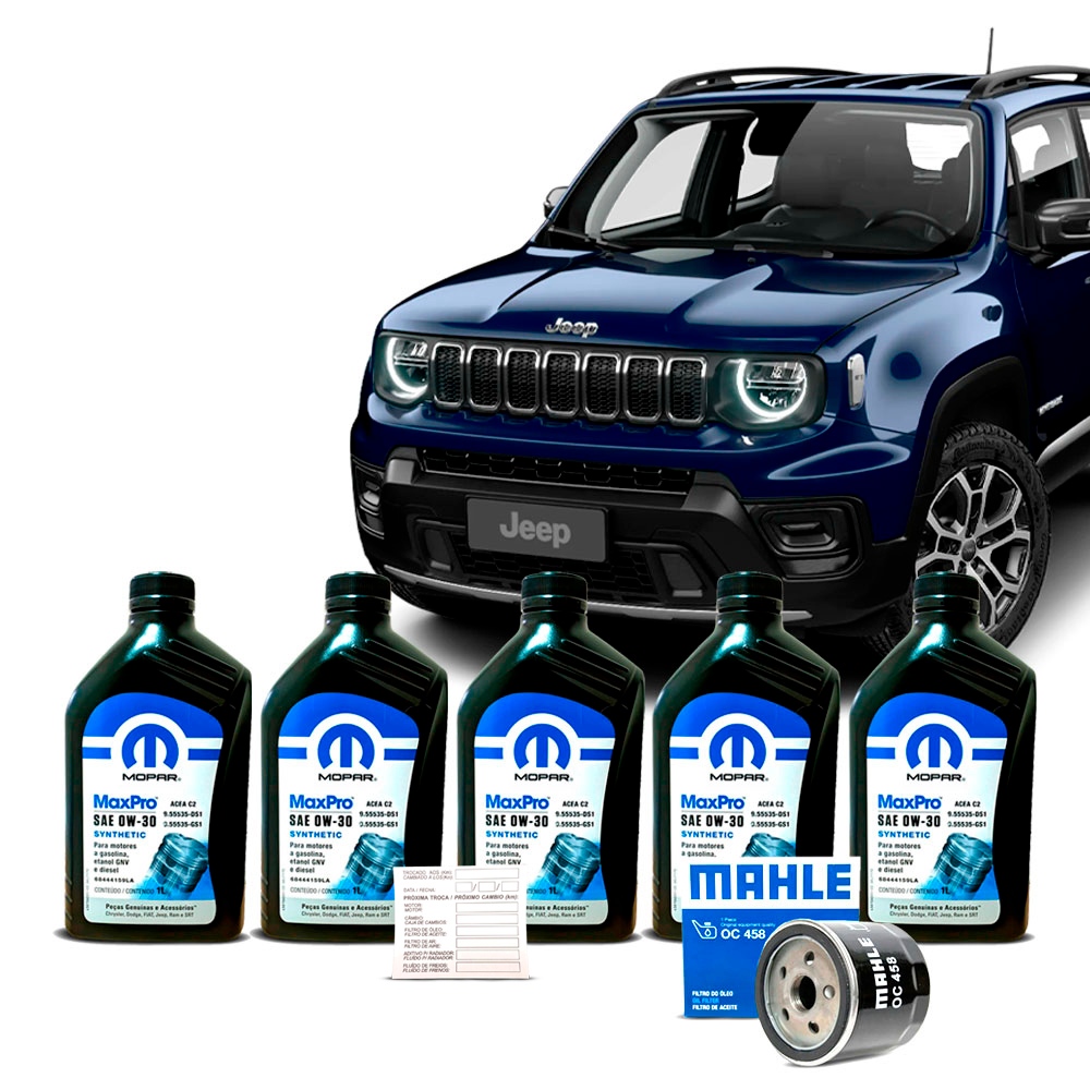 Kit Troca de Oleo Mopar 0W30 + Filtro Jeep Renegade 1.3 T270 2022 a ...