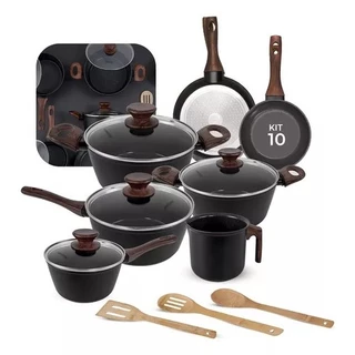 Jogo De Panelas Antiaderente Cerâmica Mimo Style 10 Peças Black Premium em Oferta na Shopee