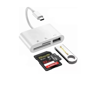 Adaptador Tipo C 3 Em 1 Usb 3.0 Sd Tf Transferência Rápida
