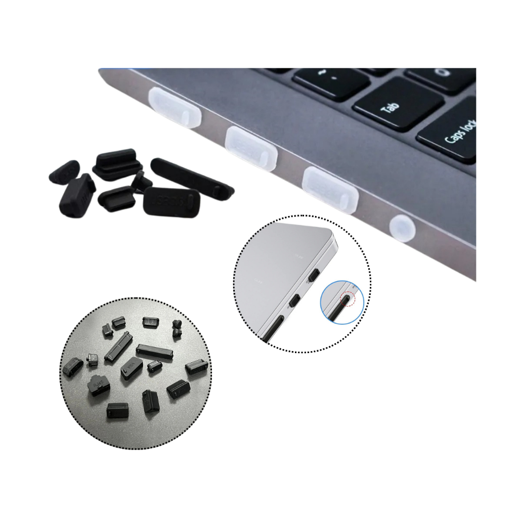 Kit Plug Plugue Anti Poeira Universal para Notebook 16 ç Siilicone ...