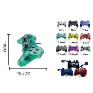 Controle Joystick para Ps2 com fio colorido transparente