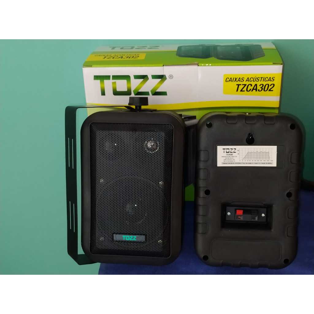 Par De Caixas Som Ambiente Acústica Tozz 50w Rms cada Cor Preto ...