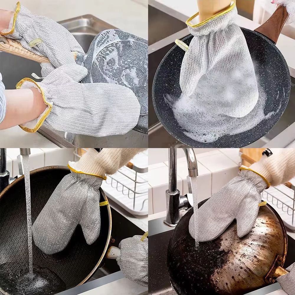 Imagem do produto Kit 5 Luvas Lava Louça e Para forno, De Aço, fácil Limpeza Isolamento Térmico À Prova D'água.SOPHIA 3