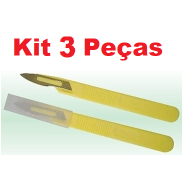 3 Risca Pão Kit com 3 pçs Bisturi Açougue Padaria Pizzaria E