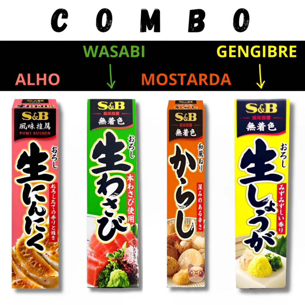 Combo Pasta Japonesa Oriental Wasabi + Mostarda + Alho Gengibre