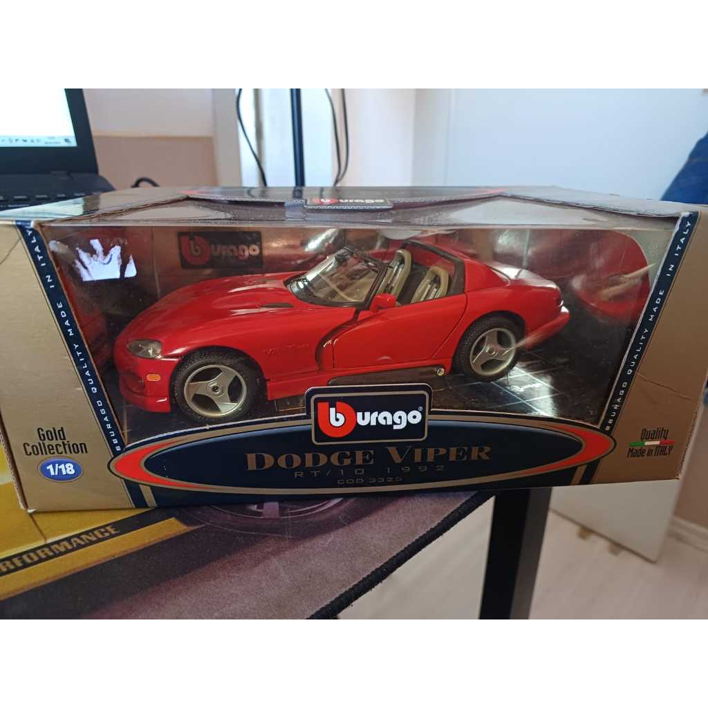 Miniatura Dodge Viper R/T 10 1992 Escala 1/18 da Bburago | Shopee