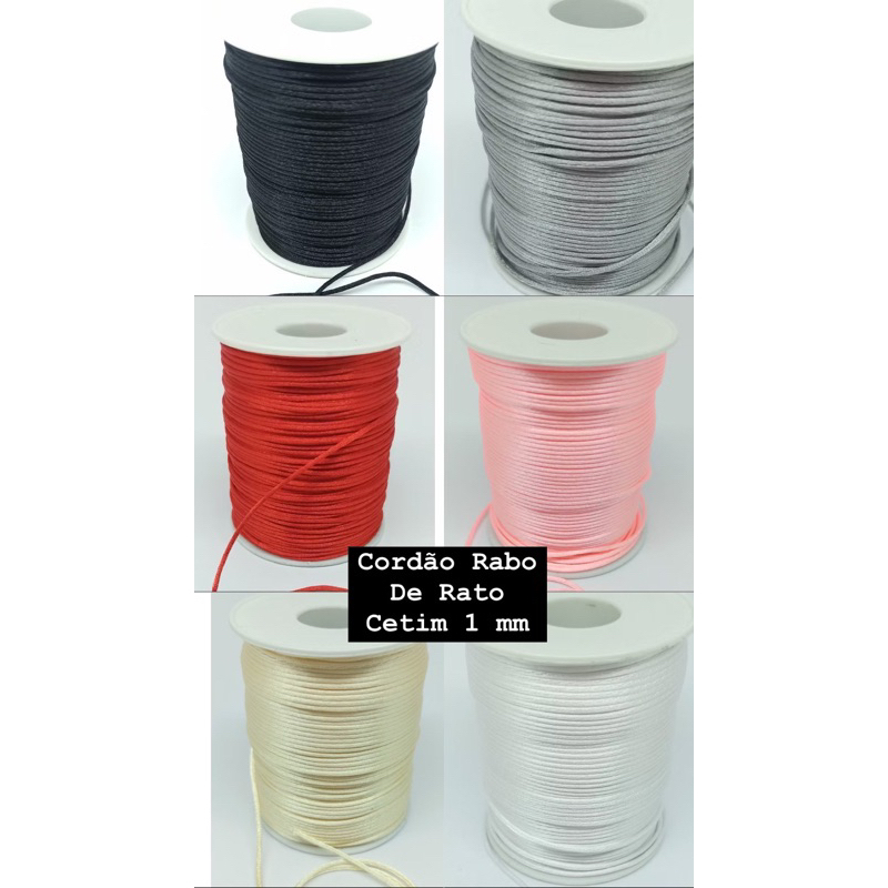 CORDÃO RABO DE RATO DE CETIM 1 MM ROLO COM 100 METROS | Shopee Brasil