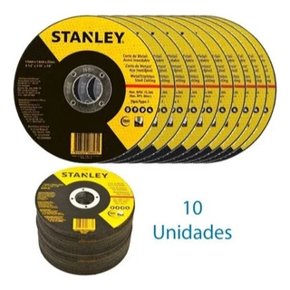 Kit 10 unidades Disco De Corte para Aço Inox - Ferro - Fino 1,0 mm - 4.1/2 - 115mm Stanley