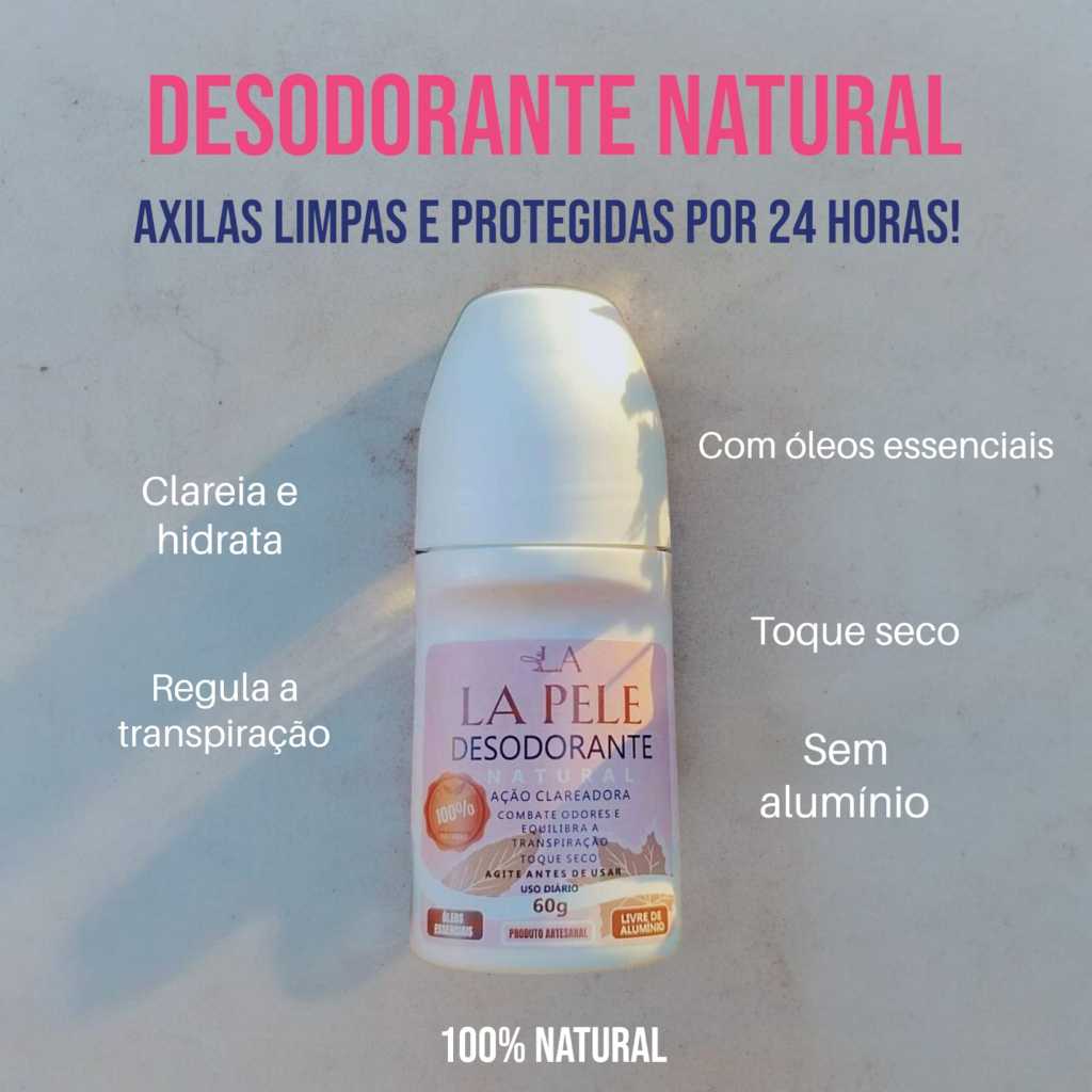 DESODORANTE CLAREADOR 100% NATURAL SEM ALUMÍNIO | Shopee Brasil