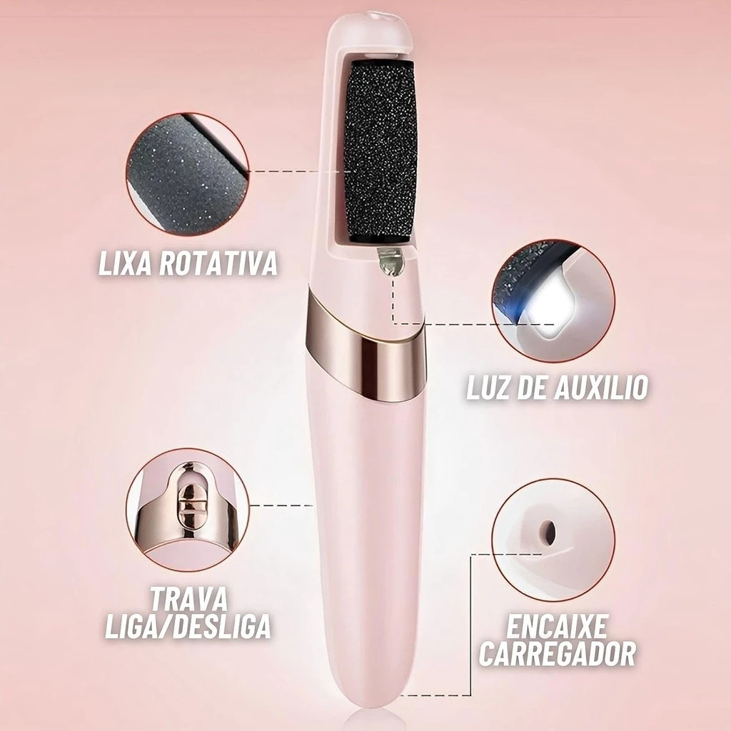 Imagem do produto Lixador de Pé Elétrico - Esfoliador Tira Calos Pedicure Portátil Marisa Lixa Elimina Calo Portátil 4