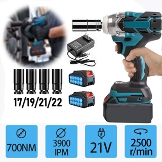 Chave elétrica sem fio com 2 baterias Chave De Impacto Parafusadeira Furadeira de torque sem escova