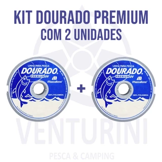 Kit Com 2 Unidades de Linha De Pesca Dourado Premium Fio de Nylon 100 metros - 0,20mm ao 0,45mm