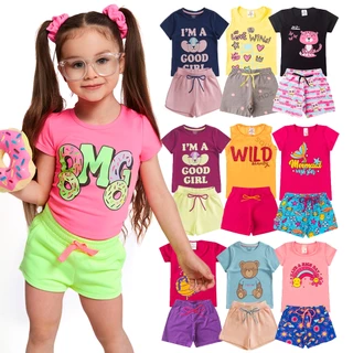 Kit 10 Peças Roupa Infantil Menina Conjunto Verão Feminino Tamanho 1 ao 14