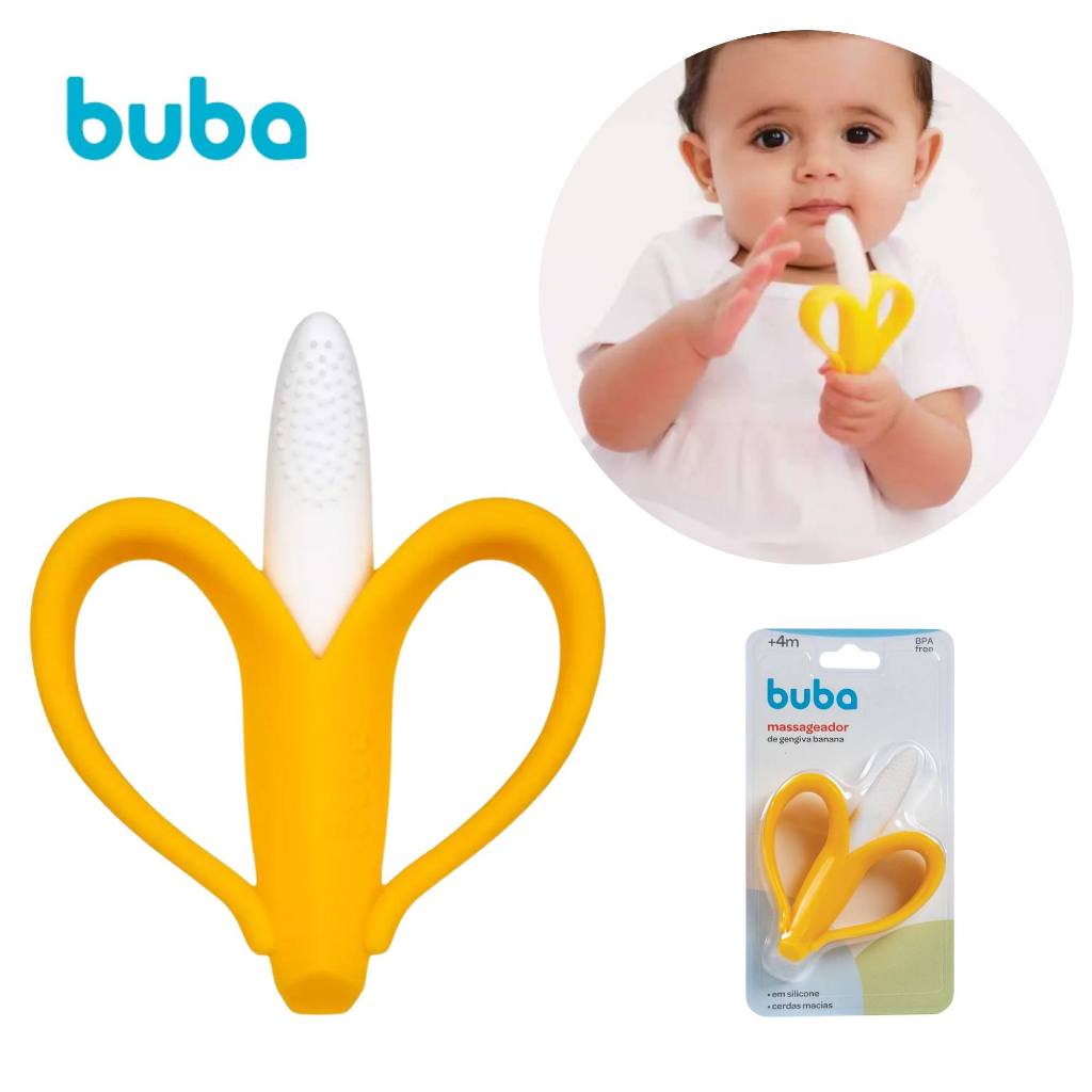 Mordedor Banana Massageador de Gengivas dentição bananinha bebê dente ...