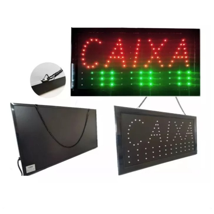 PLACA PAINEL LETREIRO DE LED LUMINOSO EM ESCRITA CAIXA - 110V | Shopee ...
