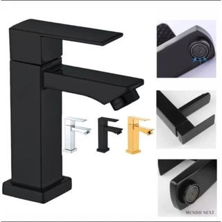 Torneira banheiro aco metal lavabo cuba 1/2" bicas sofisticadas preta11475B
