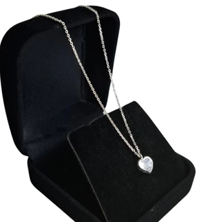 Colar Cadeado Ponto de luz Prata 925 Feminino Coração Redondo Gota Presente Namorada