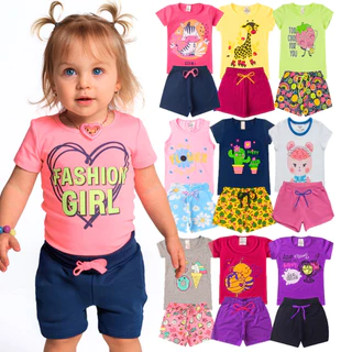 Kit 12 Peças Roupa Infantil Menina Verão Conjunto Criança Feminino Pronta Entrega