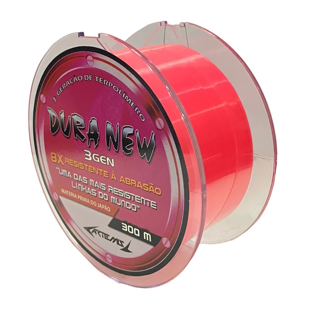 Linha Duranew Monofilamento Artemis Dura New 8x Rosa 300m Pesqueiro