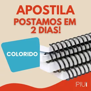 Impressão de Apostila Colorida A4 com encadernação | Frente e verso /Até 400 páginas
