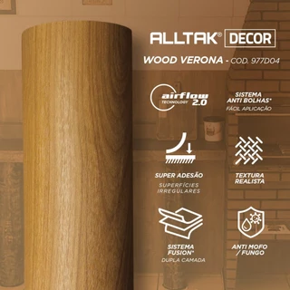 Vinil Adesivo Envelopamento Madeira Freijo para Mesa 2mts X 60cm Alltak